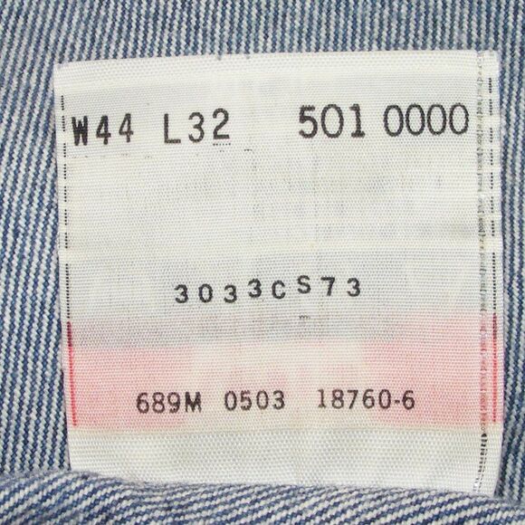 LEVI'S 501XX Jeans, 44 x 28.5 Button fly, 5 pocket - Picture 12 of 12